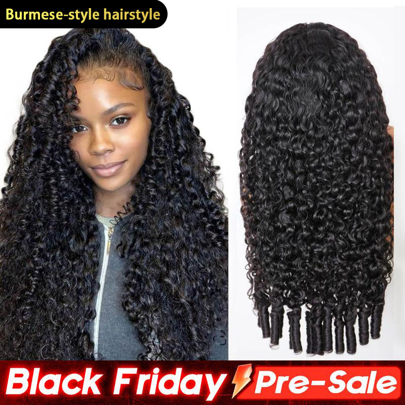 Sale Happening Now:70% off Burmese Curly Glueless Wig Bleached Knots 13x6 HD Lace Front Wear Go Wig With Flexible Fit Drawstring